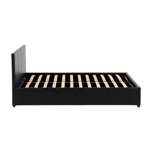 Waverley 5FT Storage Bed - Black Faux Leather